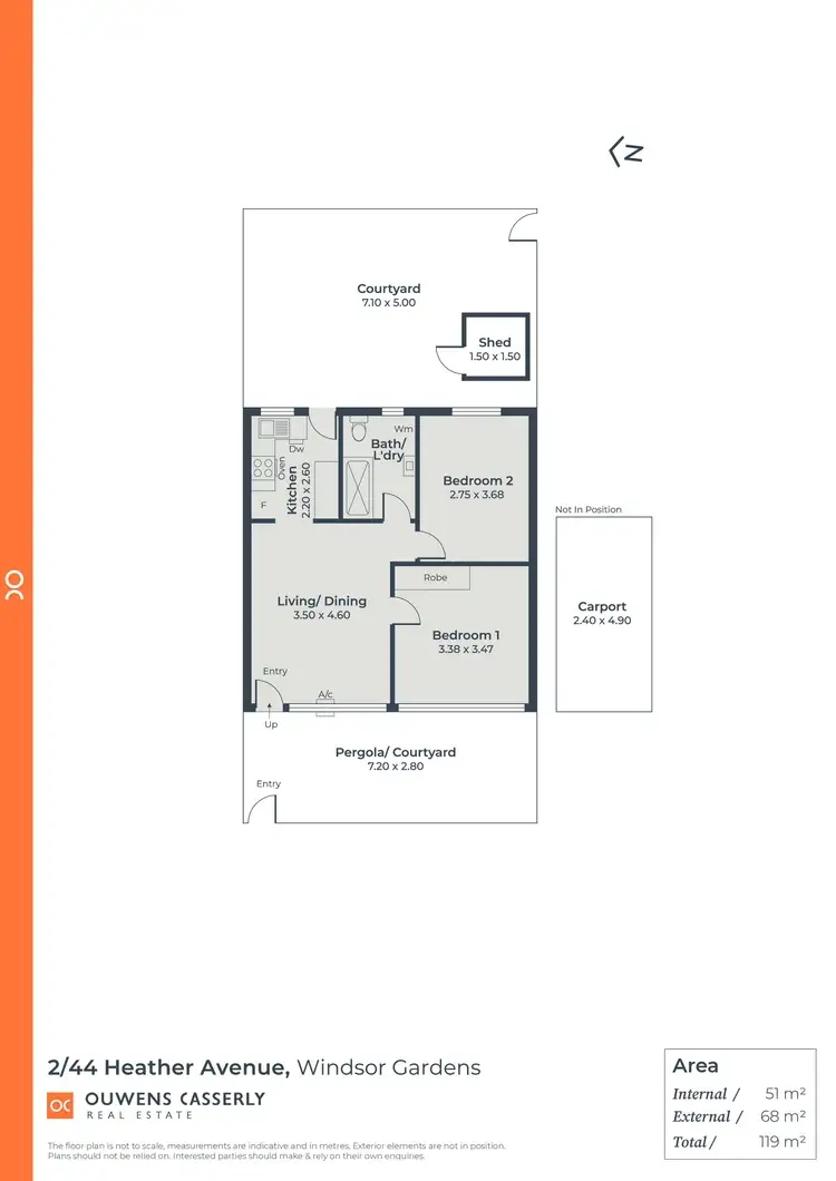 Floorplan of Homely unit listing, 2/44 Heather Avenue, Windsor Gardens SA 5087