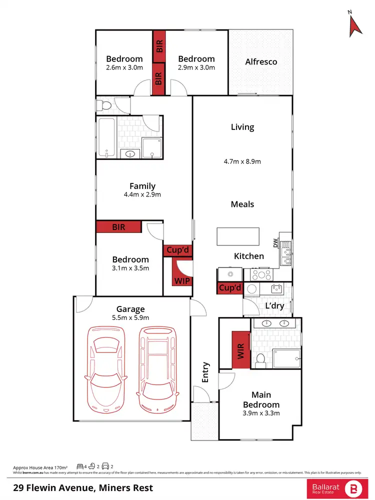 Floorplan of Homely house listing, 29 Flewin Avenue, Miners Rest VIC 3352