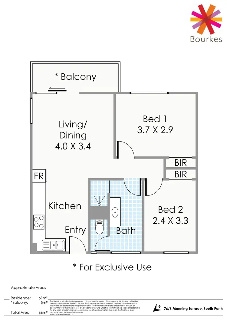 Floorplan of Homely apartment listing, 76/6 Manning Terrace, South Perth WA 6151