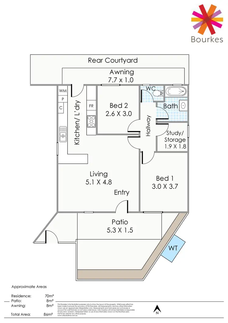 Floorplan of Homely villa listing, 7/12 Talbot Avenue, Como WA 6152