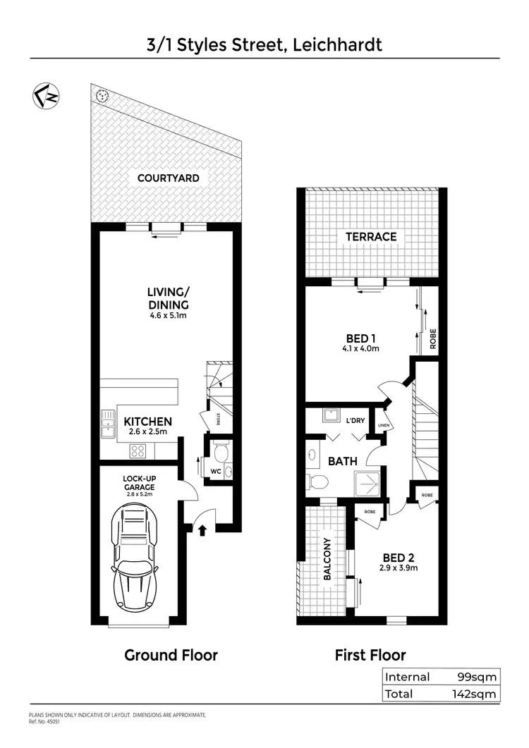 Floorplan of Homely townhouse listing, 3/1 Styles Street, Leichhardt NSW 2040