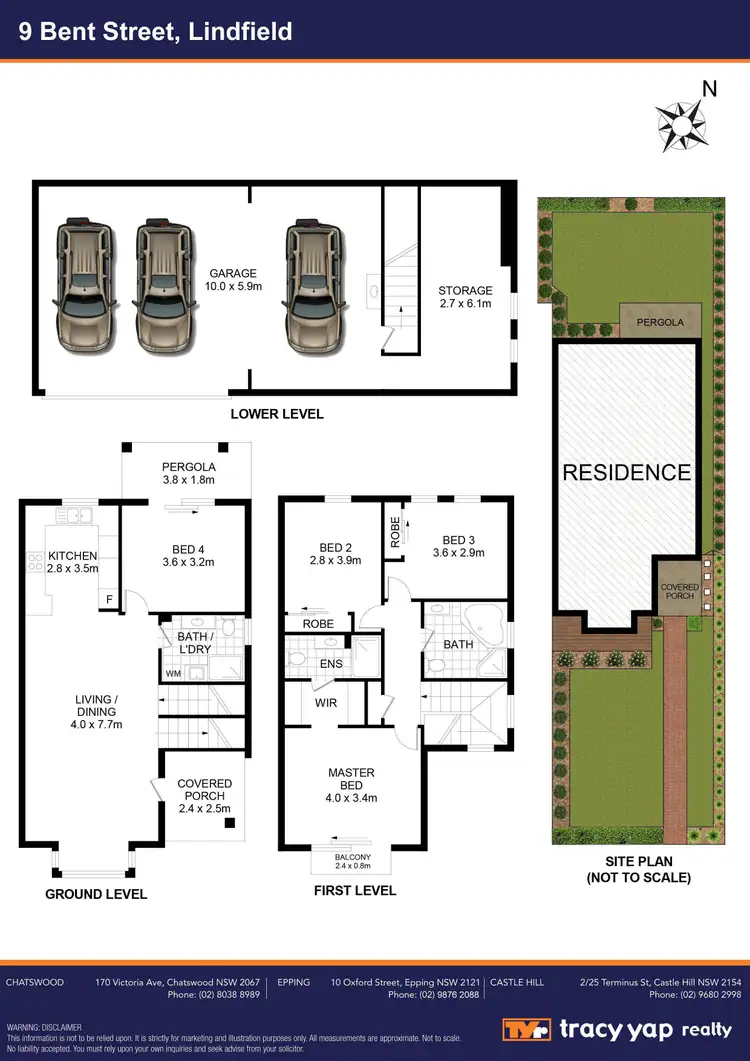 Floorplan of Homely townhouse listing, 9 Bent Street, Lindfield NSW 2070