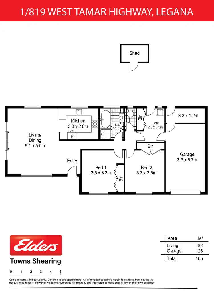 Floorplan of Homely unit listing, 1/819 West Tamar Highway, Legana TAS 7277