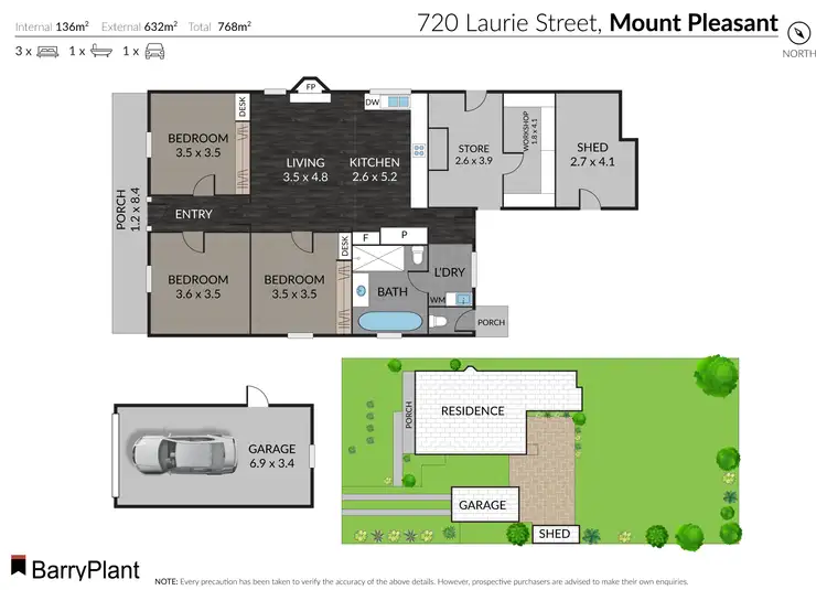 Floorplan of Homely house listing, 720 Laurie Street, Mount Pleasant VIC 3350
