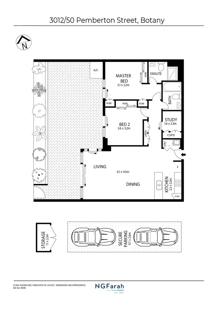 Floorplan of Homely apartment listing, 3012/50 Pemberton Street, Botany NSW 2019
