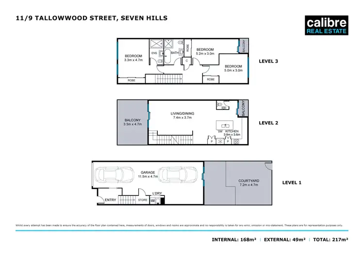 Floorplan of Homely townhouse listing, 11/9 Tallowwood Street, Seven Hills QLD 4170