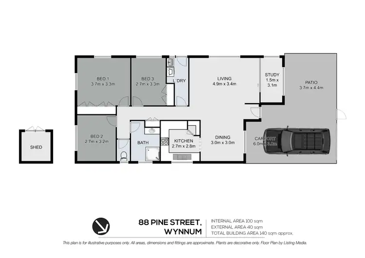 Floorplan of Homely house listing, 88 Pine Street, Wynnum QLD 4178