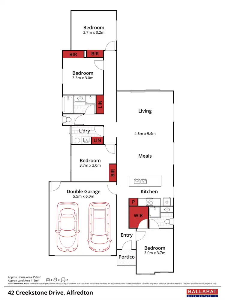 Floorplan of Homely house listing, 42 Creekstone Drive, Alfredton VIC 3350