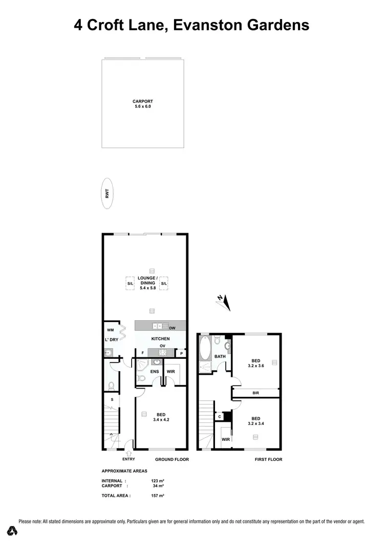 Floorplan of Homely townhouse listing, 4 Croft Lane, Evanston Gardens SA 5116