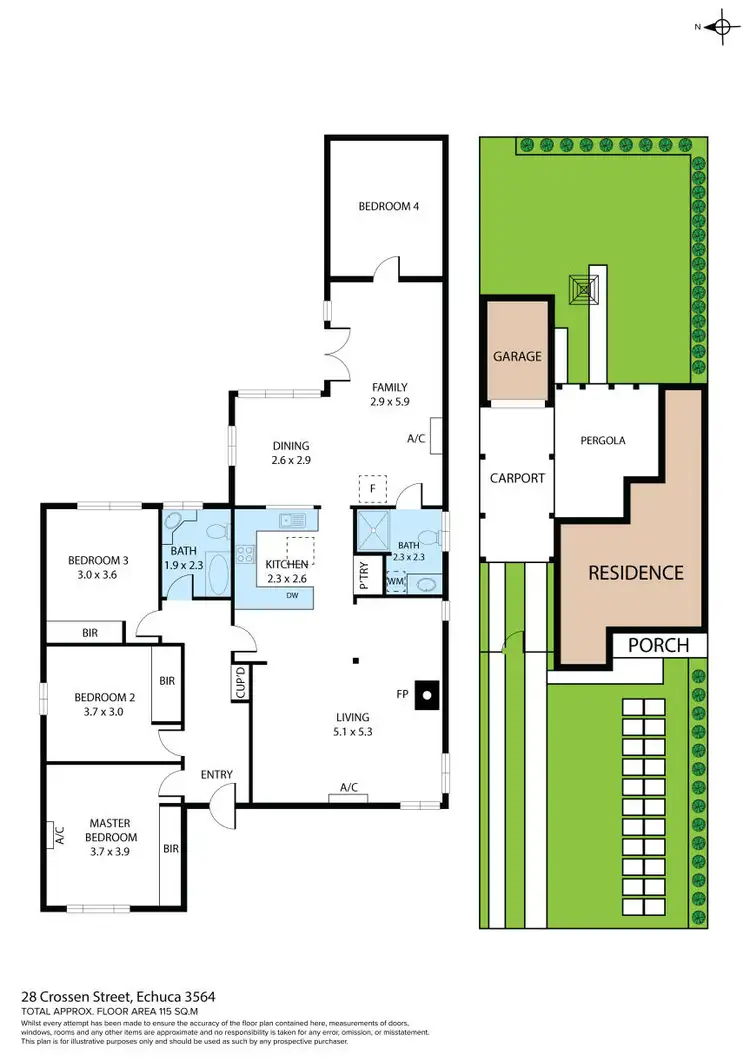 Floorplan of Homely house listing, 28 Crossen Street, Echuca VIC 3564