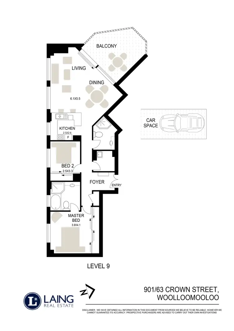 Floorplan of Homely apartment listing, 901/63 Crown Street, Woolloomooloo NSW 2011
