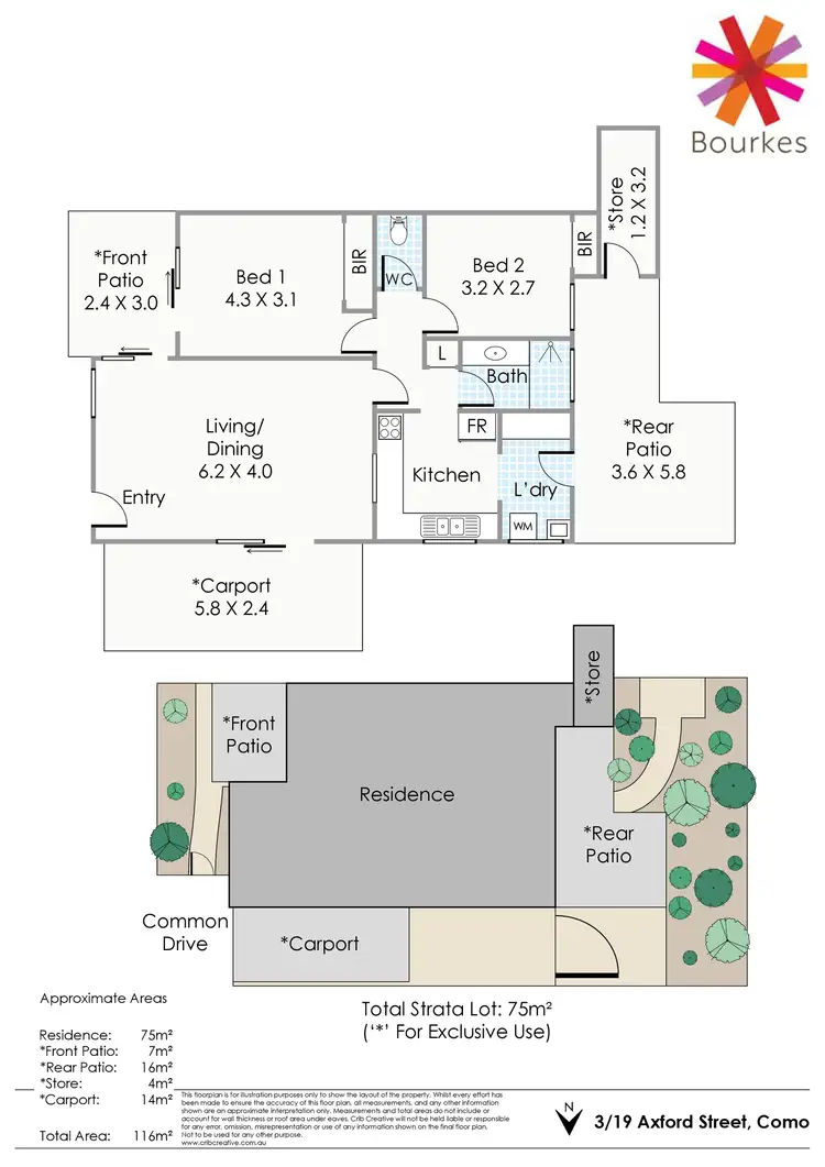 Floorplan of Homely villa listing, 3/19 Axford Street, Como WA 6152