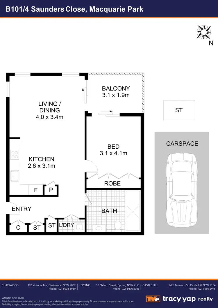 Floorplan of Homely apartment listing, B101/4 Saunders Close, Macquarie Park NSW 2113