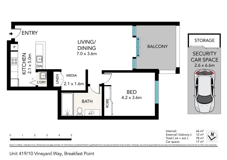 Floorplan of Homely apartment listing, 419/10-16 Vineyard Way, Breakfast Point NSW 2137