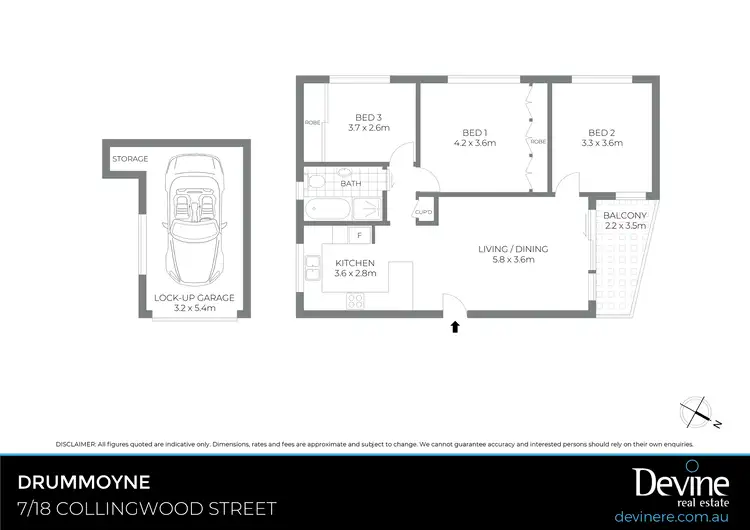 Floorplan of Homely apartment listing, 7/18 Collingwood Street, Drummoyne NSW 2047