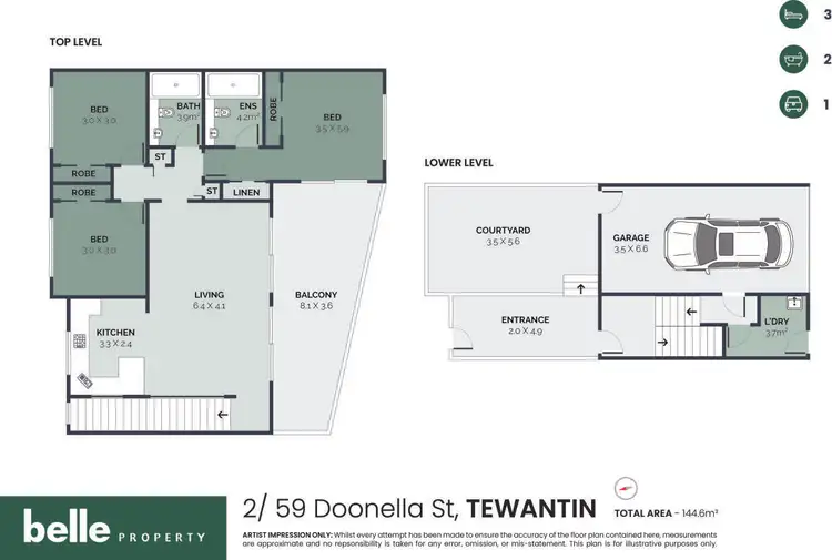 Floorplan of Homely townhouse listing, 2/59 Doonella Street, Tewantin QLD 4565