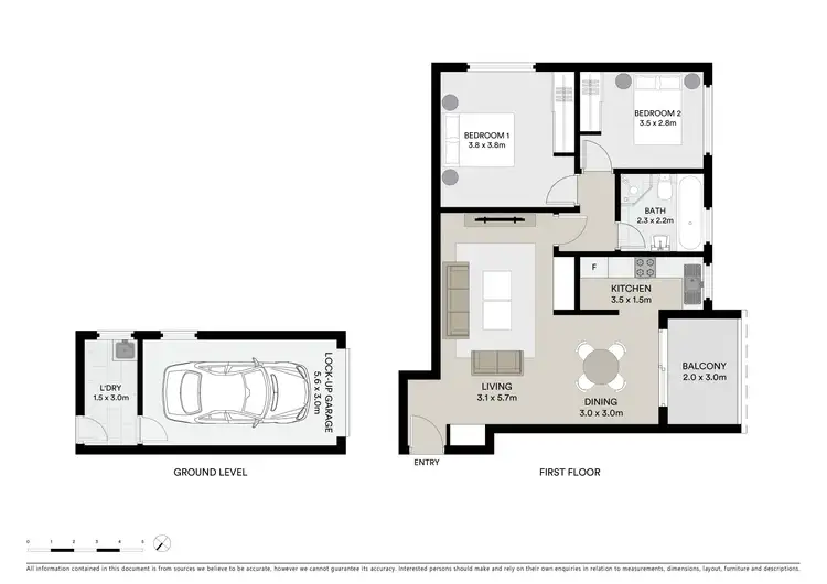 Floorplan of Homely apartment listing, 2/6 Oriental Street, Bexley NSW 2207