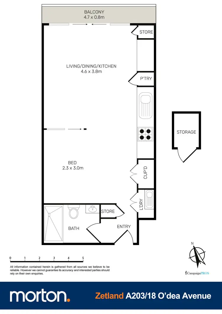 Floorplan of Homely apartment listing, A203/18 O'Dea Avenue, Waterloo NSW 2017