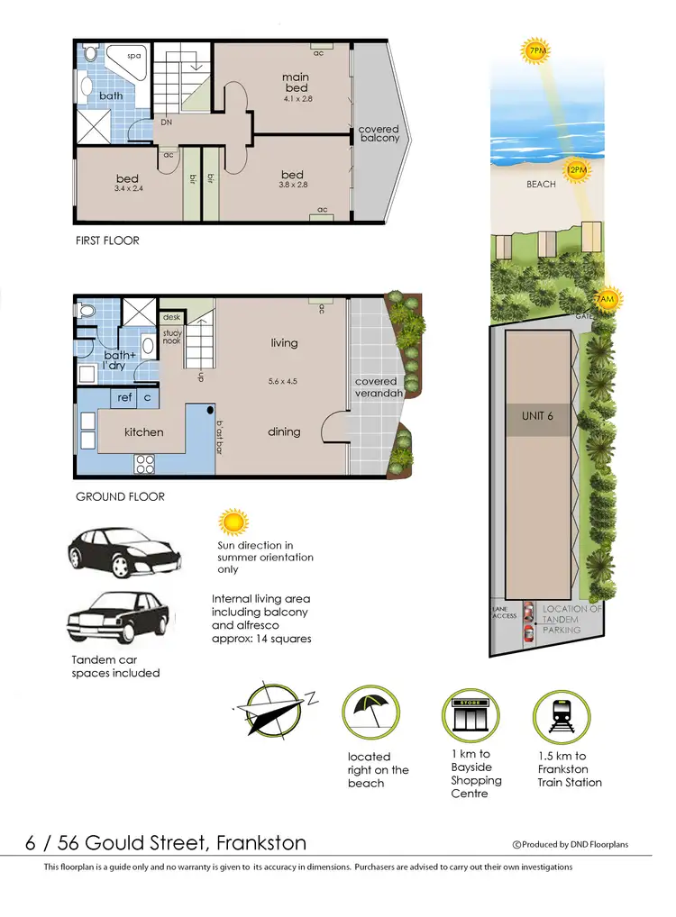 Floorplan of Homely townhouse listing, 6/56 Gould Street, Frankston VIC 3199