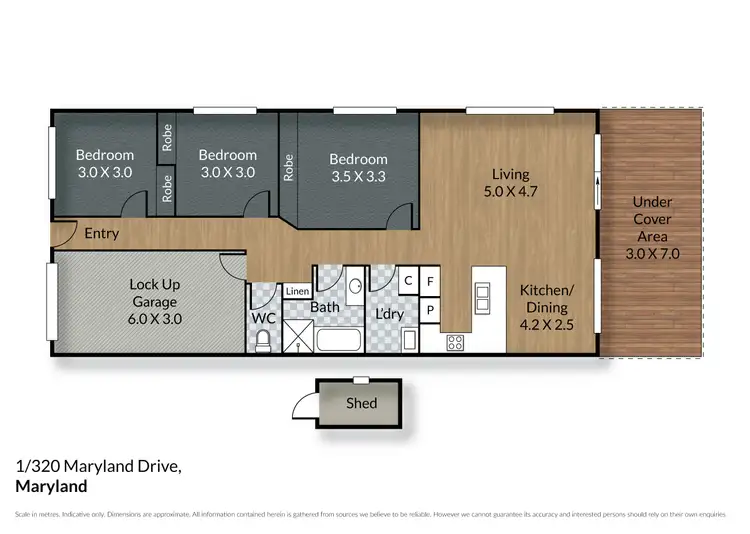 Floorplan of Homely unit listing, 1/320 Maryland Drive, Maryland NSW 2287