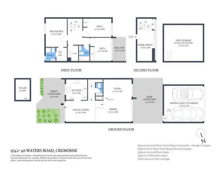 Floorplan of Homely townhouse listing, 9/42-46 Waters Road, Cremorne NSW 2090