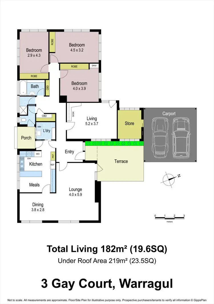 Floorplan of Homely house listing, 3 Gay Court, Warragul VIC 3820