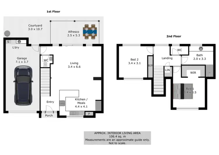 Floorplan of Homely townhouse listing, 2/297 Beechworth Road, Wodonga VIC 3690