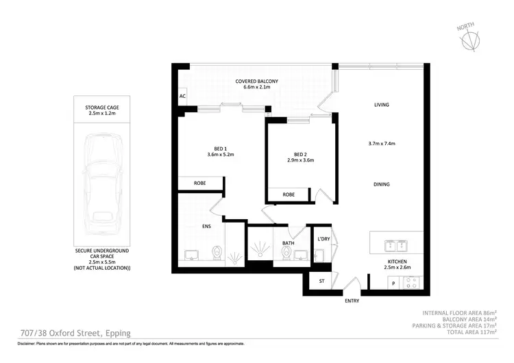 Floorplan of Homely apartment listing, 707/38 Oxford Street, Epping NSW 2121