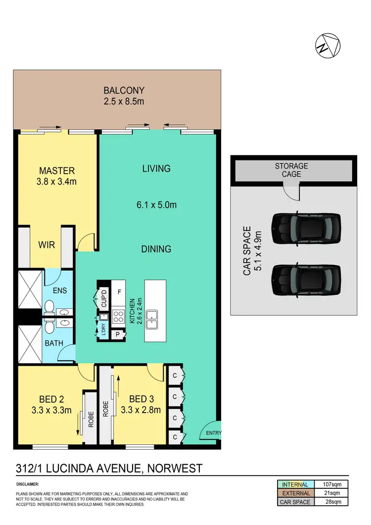 Floorplan of Homely apartment listing, 312/1 Lucinda Avenue, Norwest NSW 2153