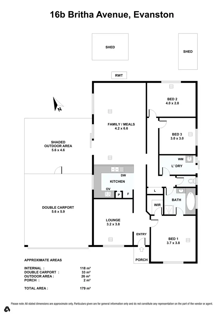 Floorplan of Homely house listing, 16B Britha Avenue, Evanston SA 5116