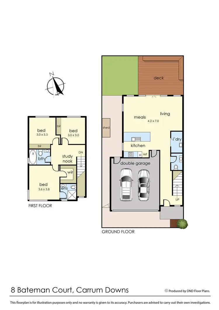 Floorplan of Homely townhouse listing, 8 Bateman Court, Carrum Downs VIC 3201