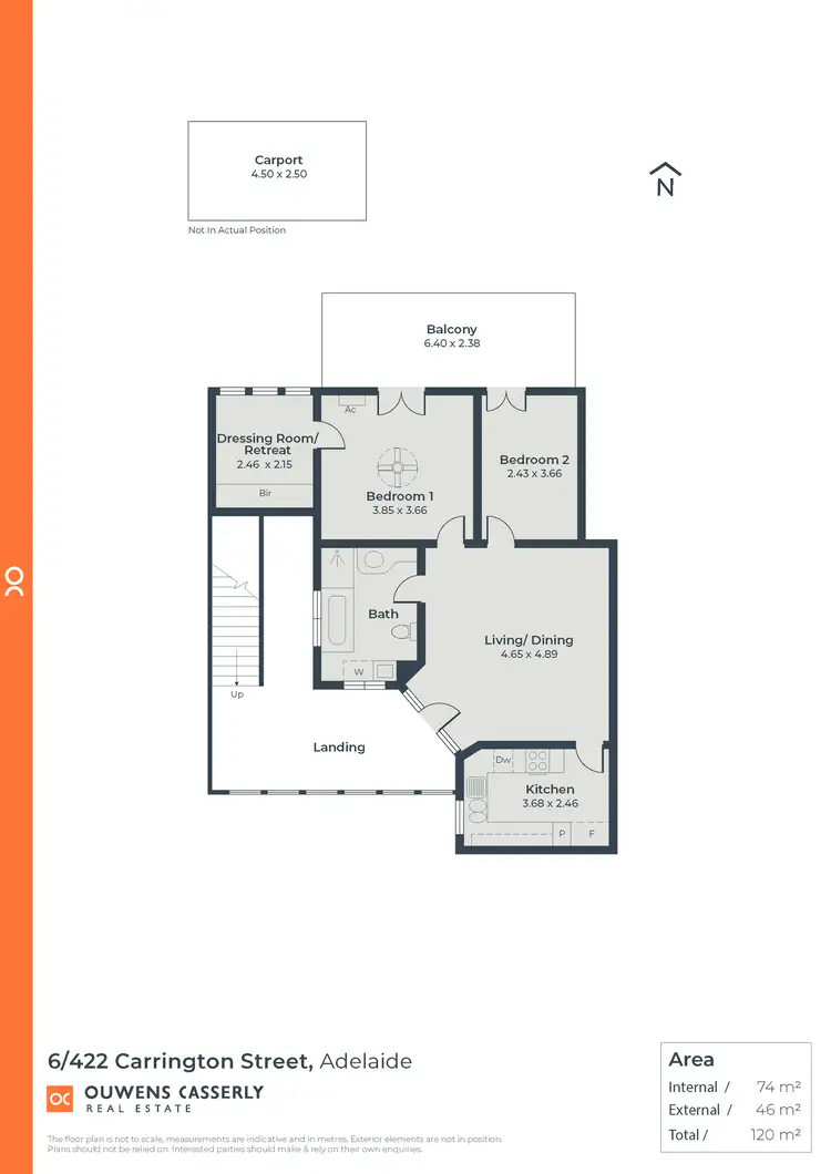 Floorplan of Homely apartment listing, 6/422 Carrington Street, Adelaide SA 5000