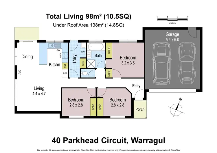 Floorplan of Homely townhouse listing, 40 Parkhead Circuit, Warragul VIC 3820