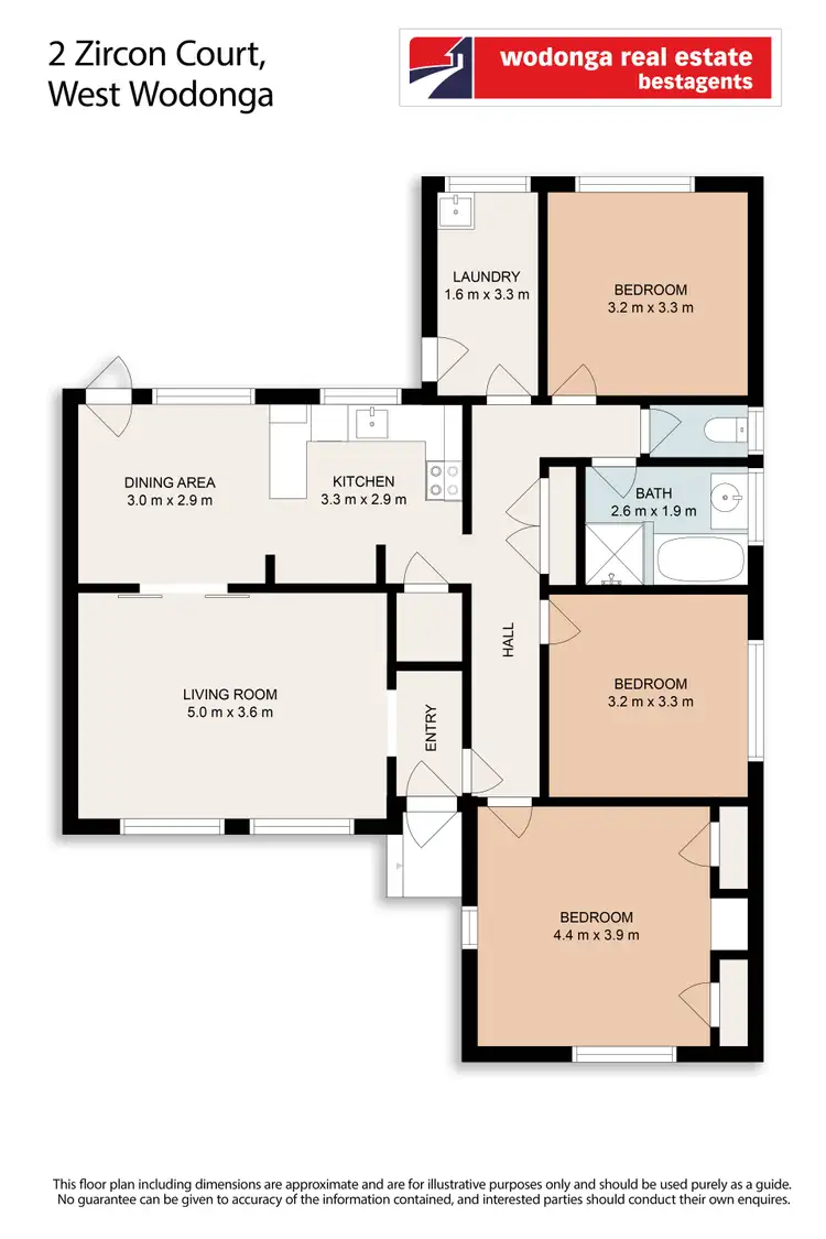Floorplan of Homely house listing, 2 Zircon Court, Wodonga VIC 3690