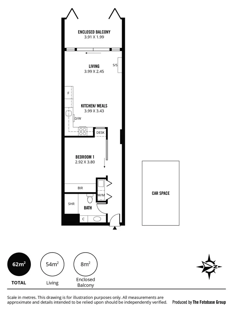 Floorplan of Homely apartment listing, 602/185 Morphett Street, Adelaide SA 5000