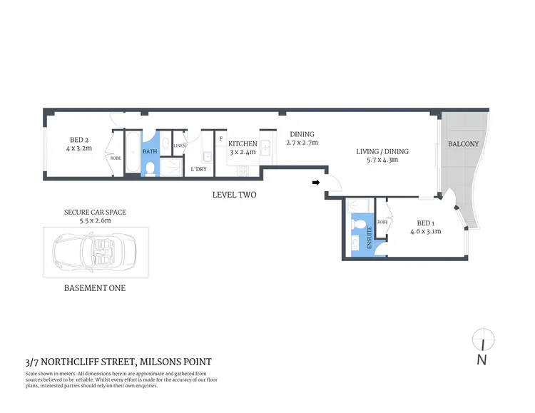 Floorplan of Homely apartment listing, 3/7 Northcliff Street, Milsons Point NSW 2061