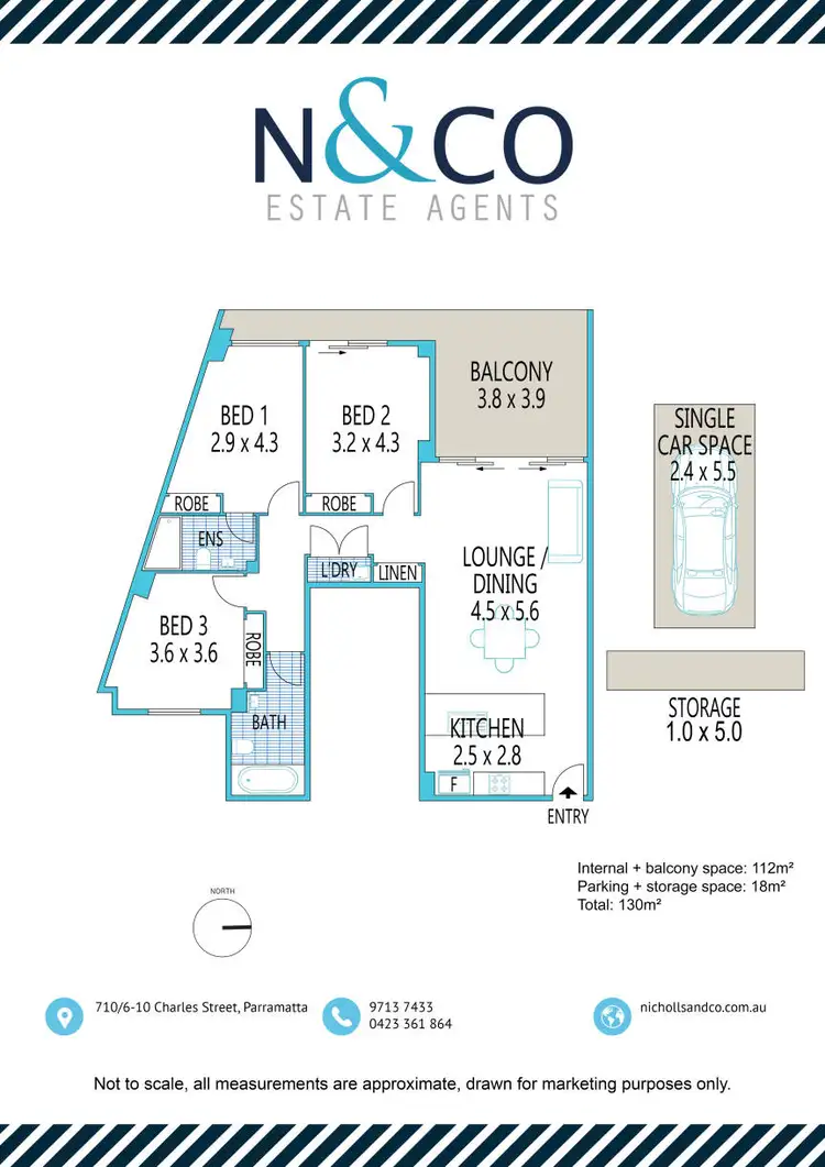 Floorplan of Homely apartment listing, 701/6-10 Charles Street, Parramatta NSW 2150