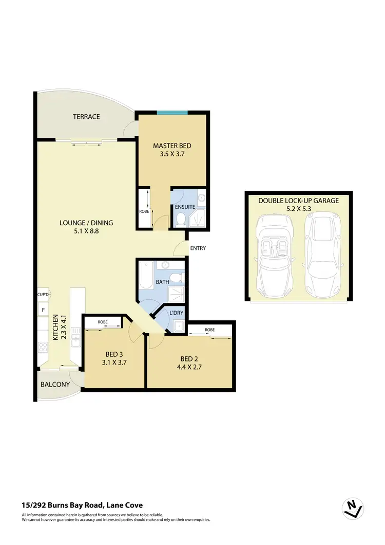 Floorplan of Homely apartment listing, 15/292 Burns Bay Road, Lane Cove NSW 2066