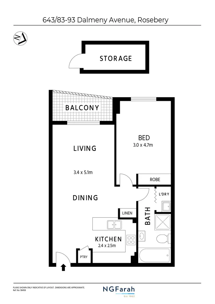 Floorplan of Homely apartment listing, 643/83-93 Dalmeny Avenue, Rosebery NSW 2018
