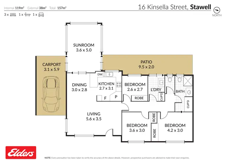 Floorplan of Homely house listing, 16 Kinsella Street, Stawell VIC 3380