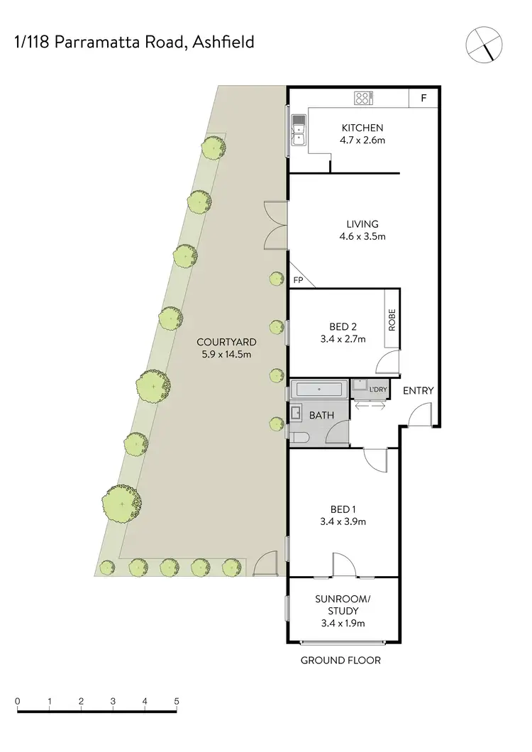 Floorplan of Homely apartment listing, 1/118 Parramatta Road, Ashfield NSW 2131
