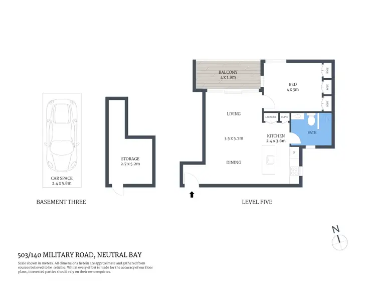 Floorplan of Homely apartment listing, 503/140 Military Road, Neutral Bay NSW 2089