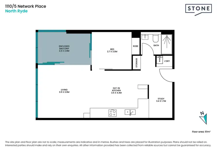 Floorplan of Homely apartment listing, 1110/5 Network Place, North Ryde NSW 2113