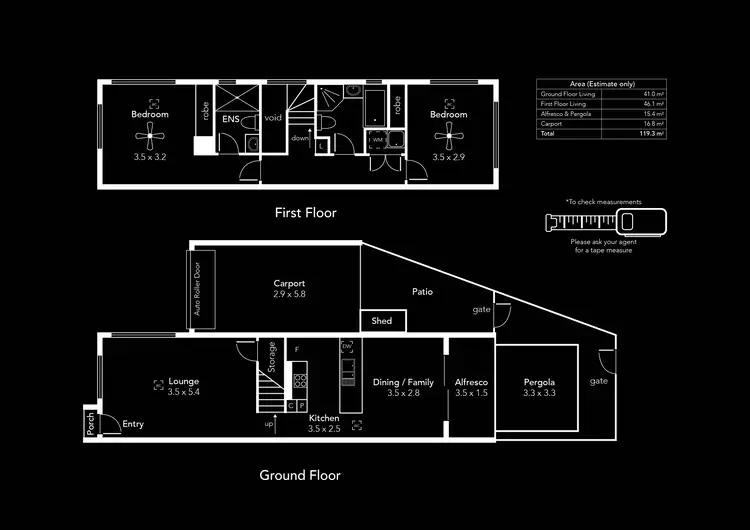 Floorplan of Homely townhouse listing, 61 Pyers Street, St Clair SA 5011