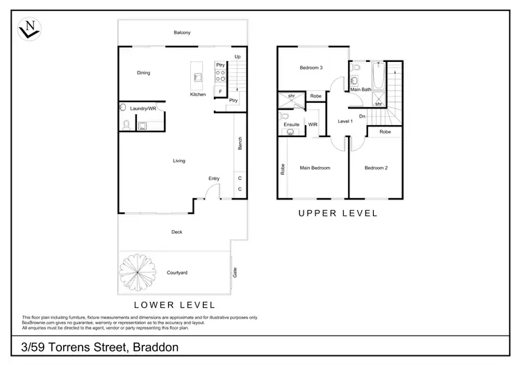 Floorplan of Homely townhouse listing, 3/59 Torrens Street, Braddon ACT 2612