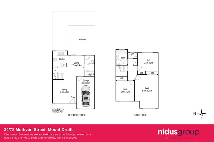 Floorplan of Homely townhouse listing, 34/78 Methven Street, Mount Druitt NSW 2770