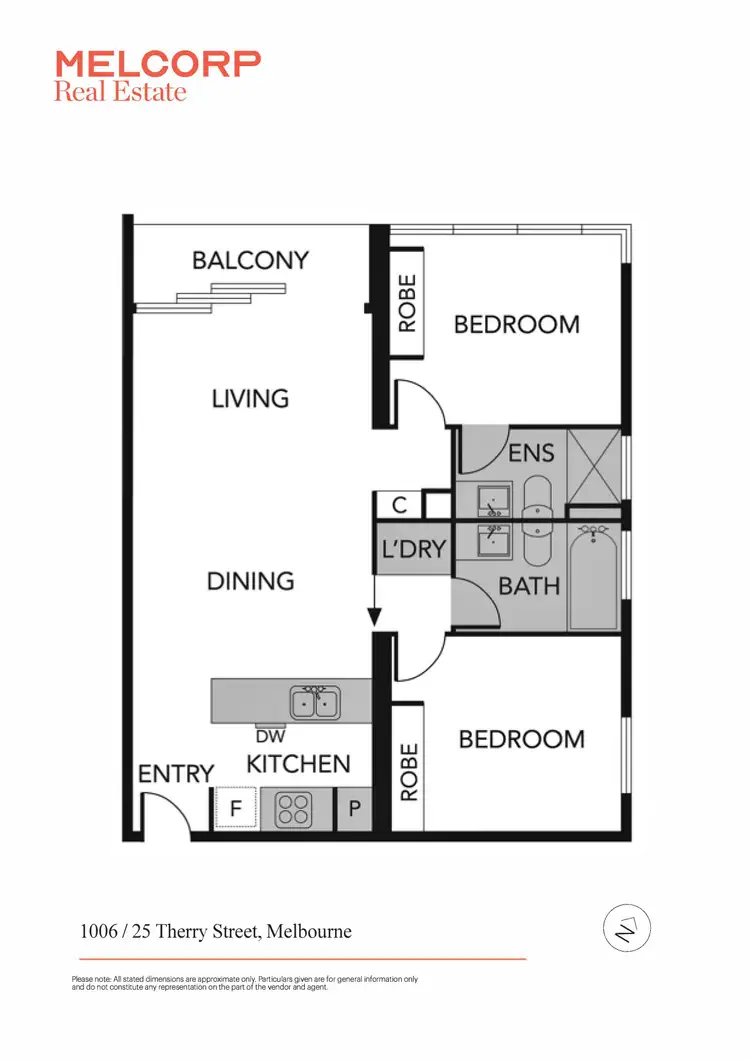 Floorplan of Homely apartment listing, 1006/25 Therry Street, Melbourne VIC 3000