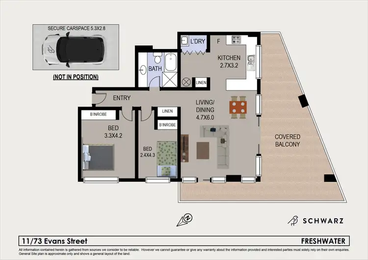 Floorplan of Homely unit listing, 11/73 Evans Street, Freshwater NSW 2096