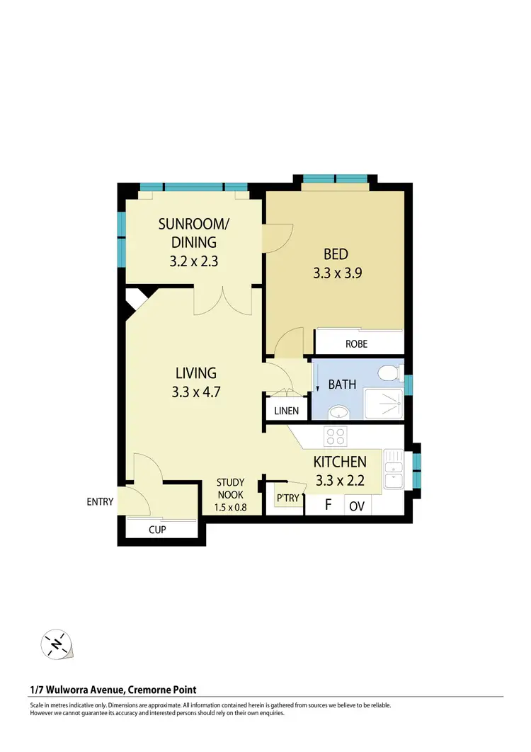 Floorplan of Homely apartment listing, 1/7 Wulworra Avenue, Cremorne Point NSW 2090
