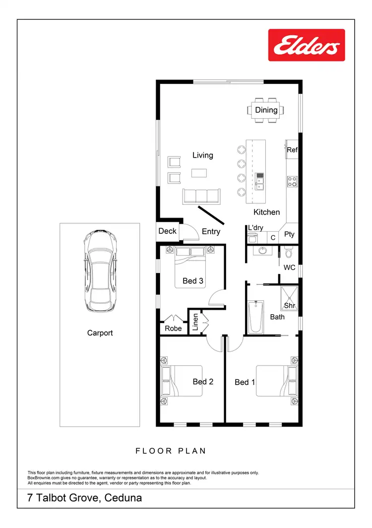 Floorplan of Homely house listing, 7 Talbot Grove, Ceduna SA 5690